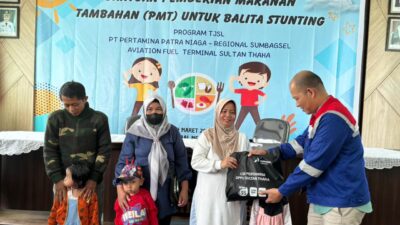 Pertamina Sumbagsel Aktif Dukung Penurunan Stunting dengan Bantuan Gizi dan Alat Kesehatan